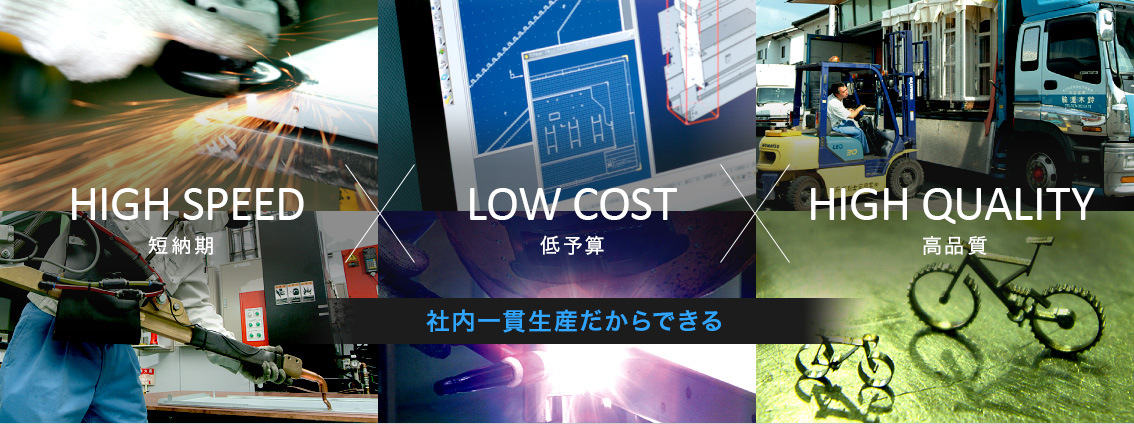 社内一貫生産だからできる短納期 低予算 高品質